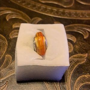 Pandora Oange Ribbon Murano Glass charm. Retired!